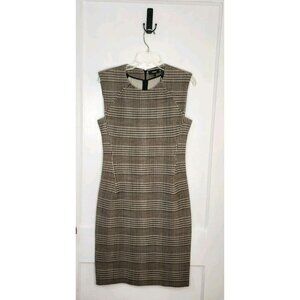 Theory Power Dress B Hadfield Virgin Wool Sheath Sz 6 Plaid Business Career